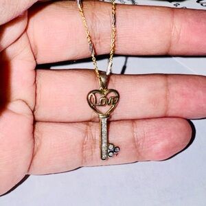 Real Diamond Love heart Key Pendant, Gift for her, Affordable gift for women WOW